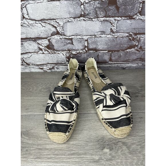 Soludos Striped Espadrille Bow Blue Cream Nautical Shoes Women’s Sz 9M US/39.5EU - Picture 11 of 16